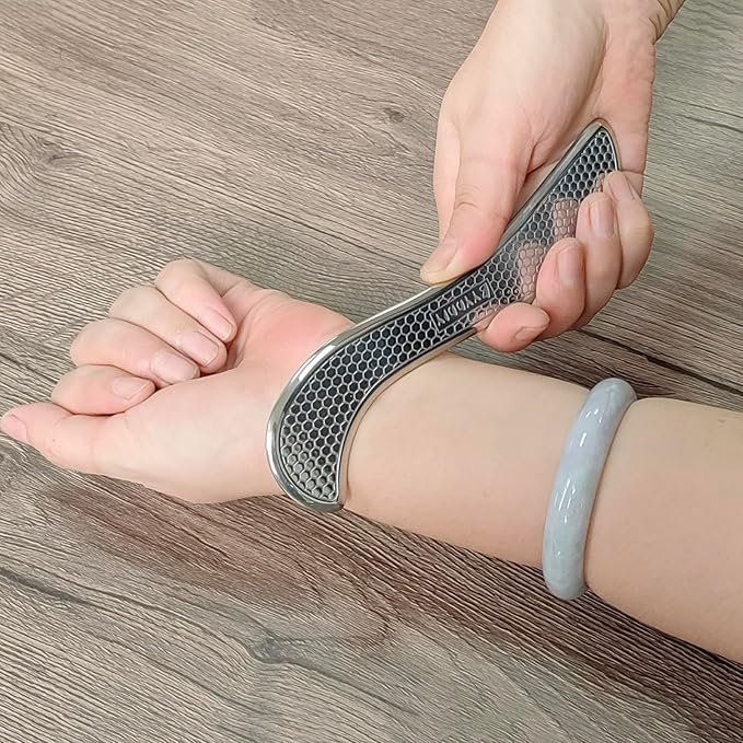 BYYDDIY Anti-Skid Stainless Steel Gua Sha Muscle Scraper Tool,Scar Tissue Tool,Physical Therapy Tools,Muscle Scraping Tool,Guasha Massage Scraper,IASTM Tools,Soft Tissue Massage Tool (S2)