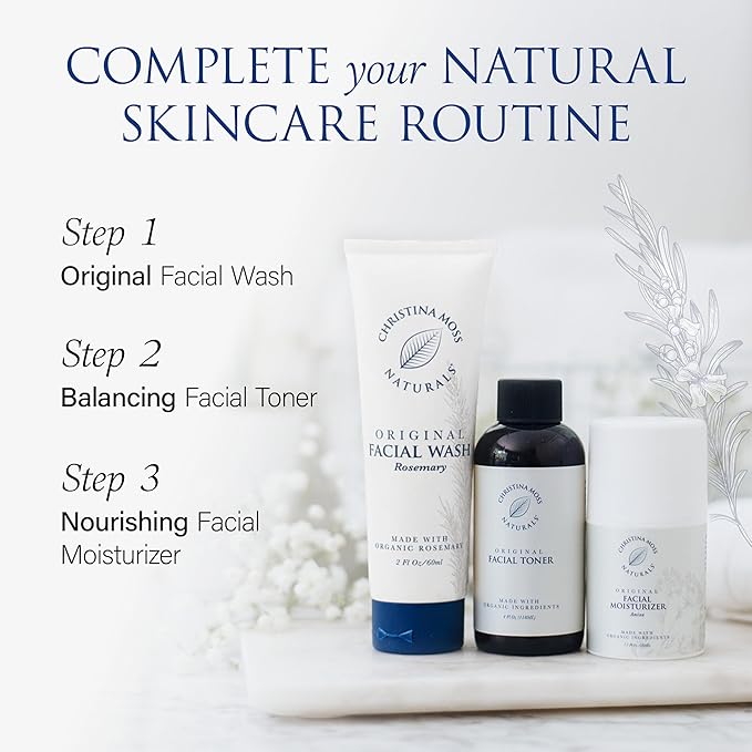 Christina Moss Naturals Face Wash for Women & Men – Gentle Facial Cleanser for All Skin Types, 80% Organic Face Wash & Gel Cleanser for Daily Use, Non-toxic, Fragrance-, Paraben-, Sulfate-Free, 4 oz.