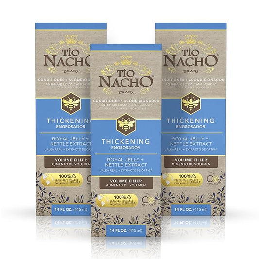 Tio Nacho Anti Hair Loss Thickening Volume Filler Conditioner with Royal Jelly & Rosemary, Volumizing and Body-Boosting Hair Care, 14 Fluid Ounces (Pack of 3)