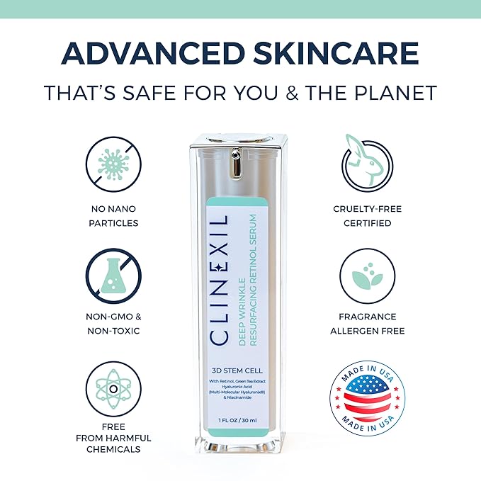 Anti-Aging Retinol Serum for Face- 1% Encapsulated Retinol, Niacinamide & Hyaluronic Acid Improves Wrinkles, Hydration, Skin Texture & Tone. Gentle for Sensitive Skin-Fragrance Free-1 FL OZ