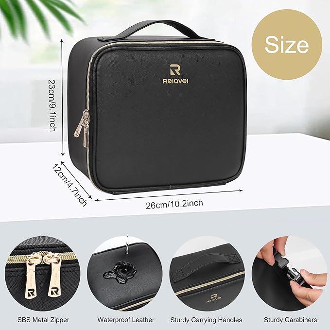 Relavel travel makeup bag with