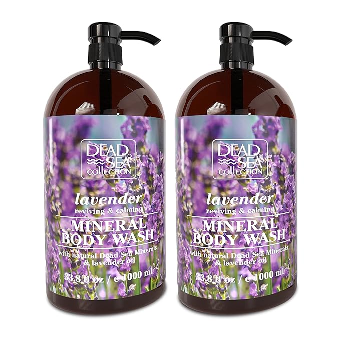 Dead Sea Collection Lavender Body Wash – Hydrating Shower Gel with Dead Sea Minerals & Lavender Oil – Scented Body Wash for Dry & Sensitive Skin – For Women & Men – Pack of 2 (67.6 fl oz)