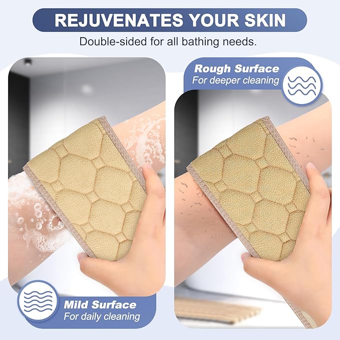 Exfoliating back scrubber with handles,