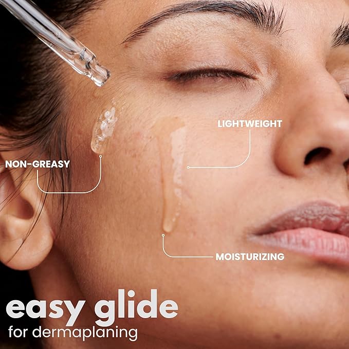 Dermaplane Oil for Women with Dry Skin - Face Shaving Oil - Non Comedogenic, Fragrance Free, Natural & Lightweight - Use with Dermaplane Razor for Women Face, 2oz by Ouiloe