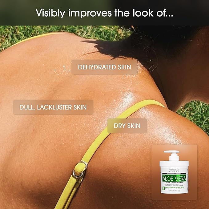 Advanced Clinicals Aloe Vera Lotion Skin Care Relief | Vitamin E Infused Hyaluronic Acid Moisturizer & Vitamin C Body Lotion For Women & Men Helps Improve Look Of Extremely Dry Skin, 16 Ounce, 2-Pack