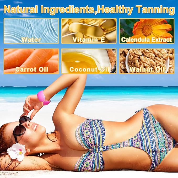 Luxury Intensive Tanning Gel, Natural Tanning Accelerator Cream Gel, Brown Tanning Gel, for Sunbeds & Outdoor Sun (1PC)