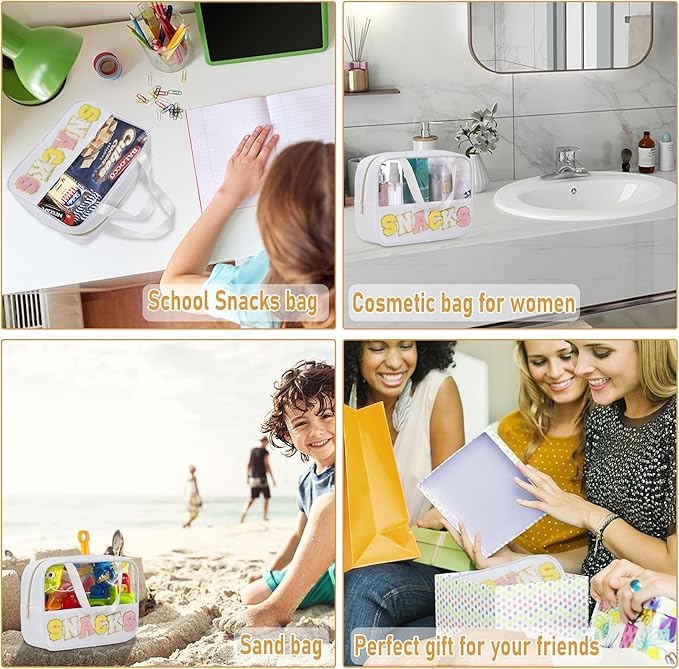 Chenille letter snacks bag zipper