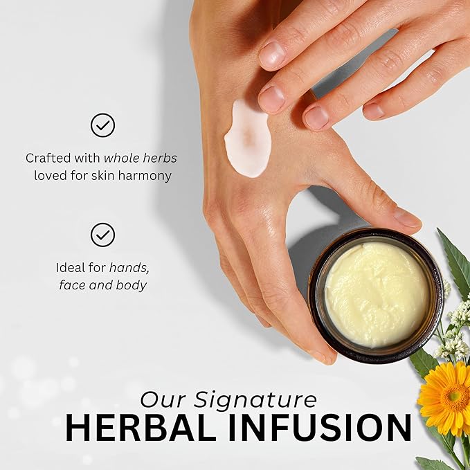 Organic Beef Tallow for Skin – Whipped Tallow Balm for Skin Face and Body with Jojoba Oil and Cocoa Butter – Unscented and Herb-Infused – Large Size 2.5fl Oz Net Wt