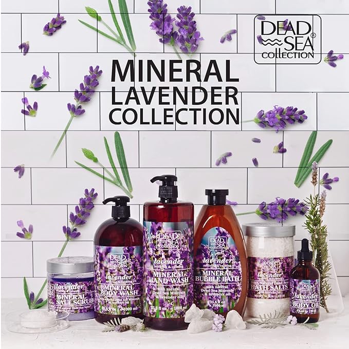 Dead Sea Collection Body Oil with Lavender-Dry Skin Moisturizer and Hydrating Massage Oil-Nourishing Bath Oil-Increase Skin Elasticity and Provide Anti-Aging(4 fl.oz)