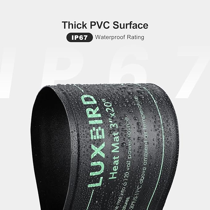 LUXBIRD Daisy Chain Heating Mats, 2 Pack, 3 * 20 inches, IP67 Waterproof PVC