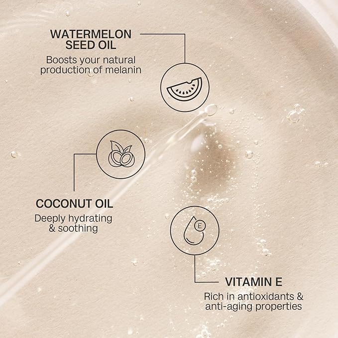 Bali Body Watermelon Tanning Oil SPF 15 | Melanin Stimulator for Sun Protection | Infused with Natural Oil | Fruity Scent Summer Essential for Golden Deep Glow | Vegan, Cruelty Free (100ml/3.4 fl oz)