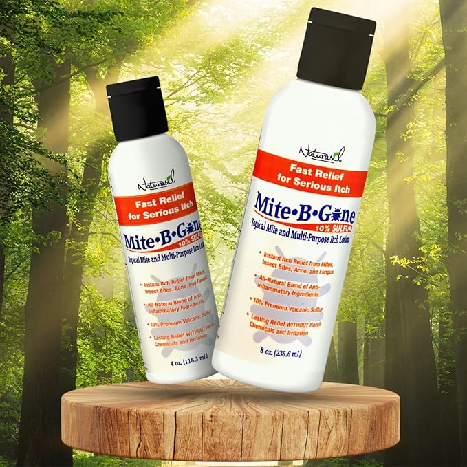 Mosquito Bite Itch Relief by Mite-B-Gone - Natural Sulfur Lotion to Stop Insect Bite Itching, Skin Redness, Discomfort & Irritation | Safe for Kids & Adults| Fast & Effective for All Skin Types| 8 oz