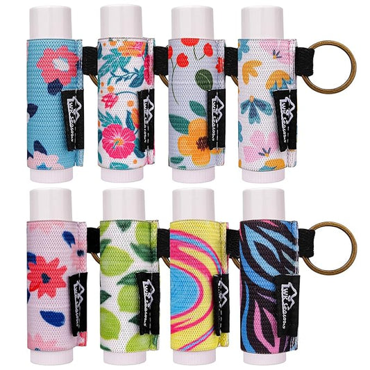 WK IEASON 8PCS Lip Balm Holder Keychain Bulk Gloss
