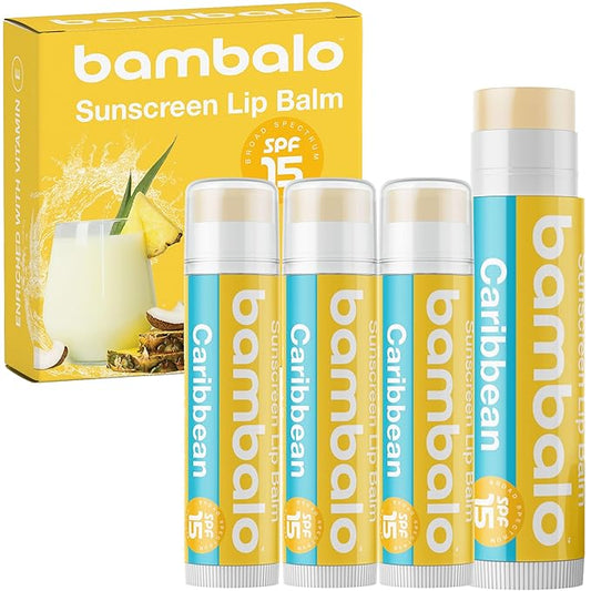 4-Pack Caribbean SPF 15 Lip Balm Moisturizing,