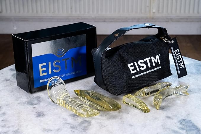 5-Piece Golden Glow Tool Set – Muscle Scraping & Massage Tools for Gua Sha, ASTYM, Graston, Myofascial Release – Physical Therapy Kit w/Black Carry Case