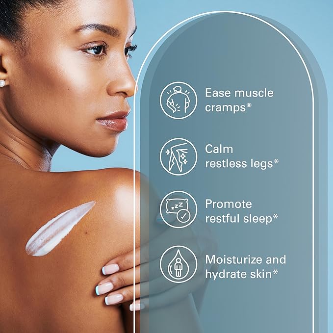 M3 Naturals Unscented Magnesium Lotion for Sleep & Leg Cramps, Suitable for Sensitive Skin, Helps with Muscle Relaxation, Soothes Tired Legs & Foot Aches and Supports Restful Nights, 8 fl oz