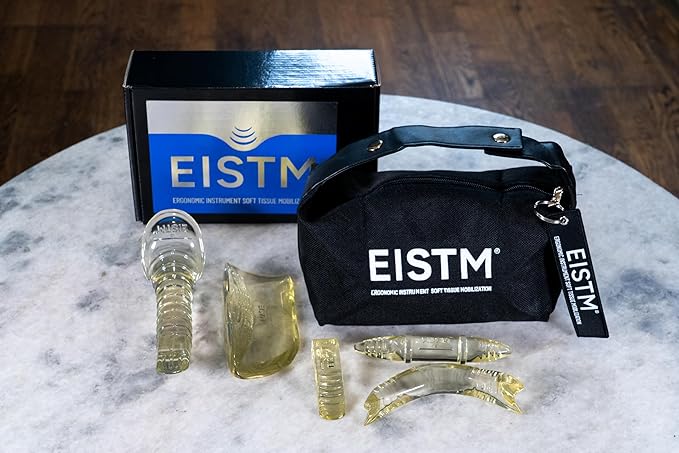 5-Piece Golden Glow Tool Set – Muscle Scraping & Massage Tools for Gua Sha, ASTYM, Graston, Myofascial Release – Physical Therapy Kit w/Black Carry Case