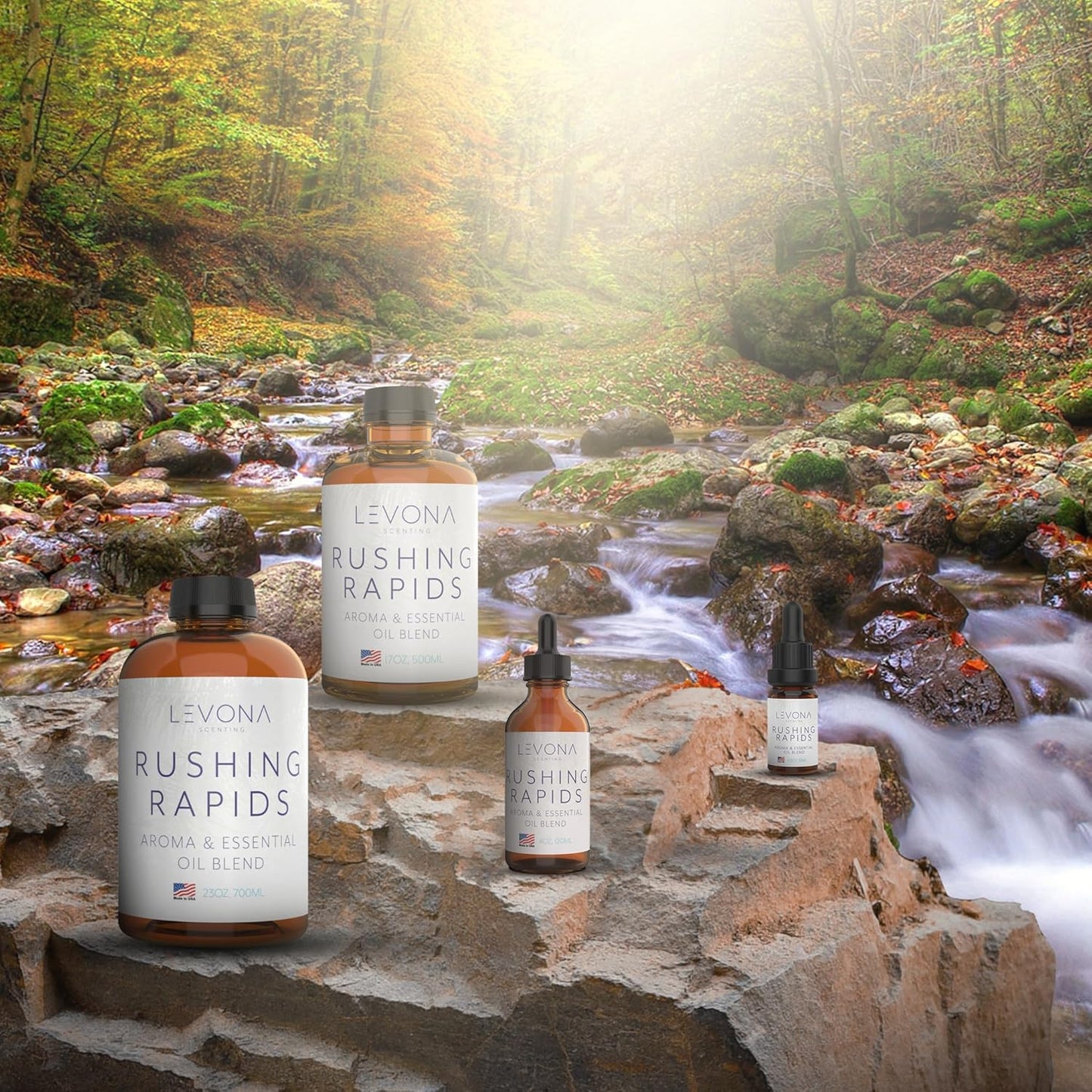 Levona Scent Essential Oils For Diffusers For Home: Hotel and Home Luxury Scents Oils For Diffuser - Rushing Rapids Scented Oil With Citrus Essential Oils And A Touch Of Vanilla Fragrance Oil - 500 Ml