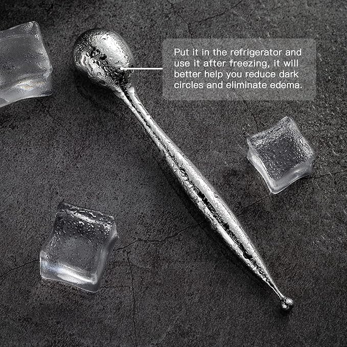 LISAPACK Metal Eye Cream Roller Wand, Face Massage, Facial Massager for Applicator, Reduce Puffiness