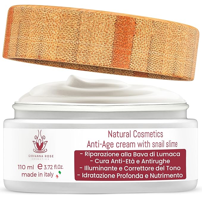 Anti-Wrinkle Snail Mucin Cream – 73% Snail Mucin Moisturizer, Hyaluronic Acid for Deep Hydration, Antiaging Face Moisturizer, Firm & Glowing Skin, 3.72 Fl Oz