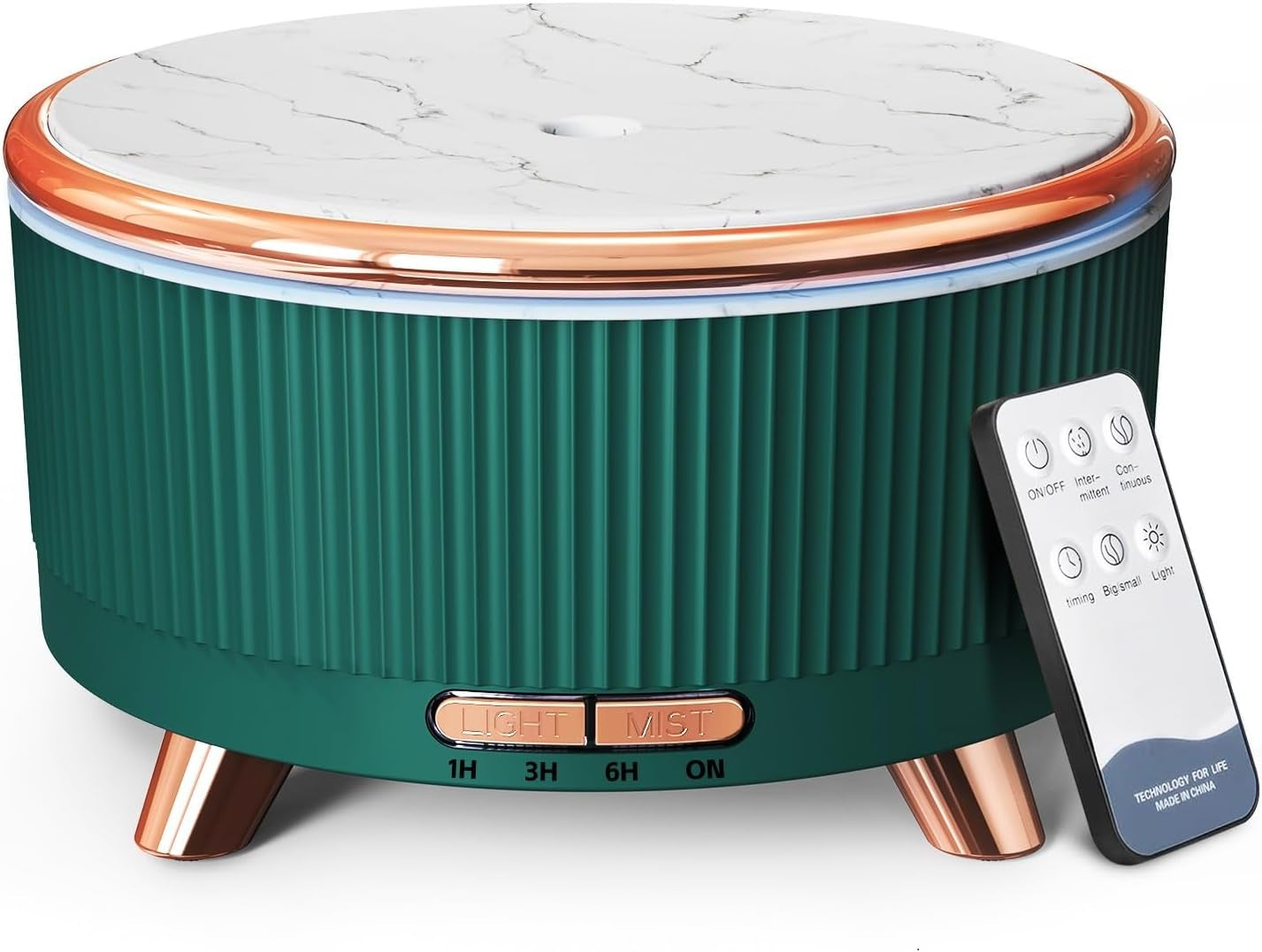 500ML Large Capacity Essential Oil Diffuser, Ultrasonic Aromatherapy Diffuser with 7 Color LED Lights with Remote Control, Cool Mist Humidifier, Timed Mist, Auto Shut-Off (Minimalist White)